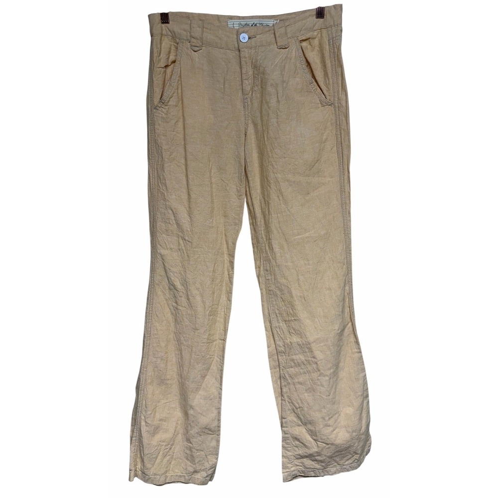 Anthropologie Daughters of the Liberation Wide Leg Linen Pants Yellow Women's 6